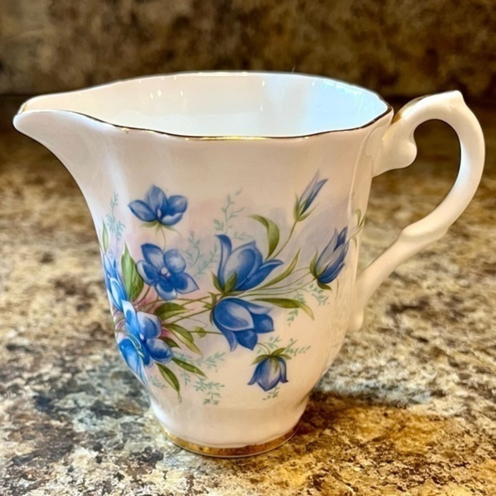 Vintage Royal Grafton Bluebells Floral Pitcher Fine Bone China England
